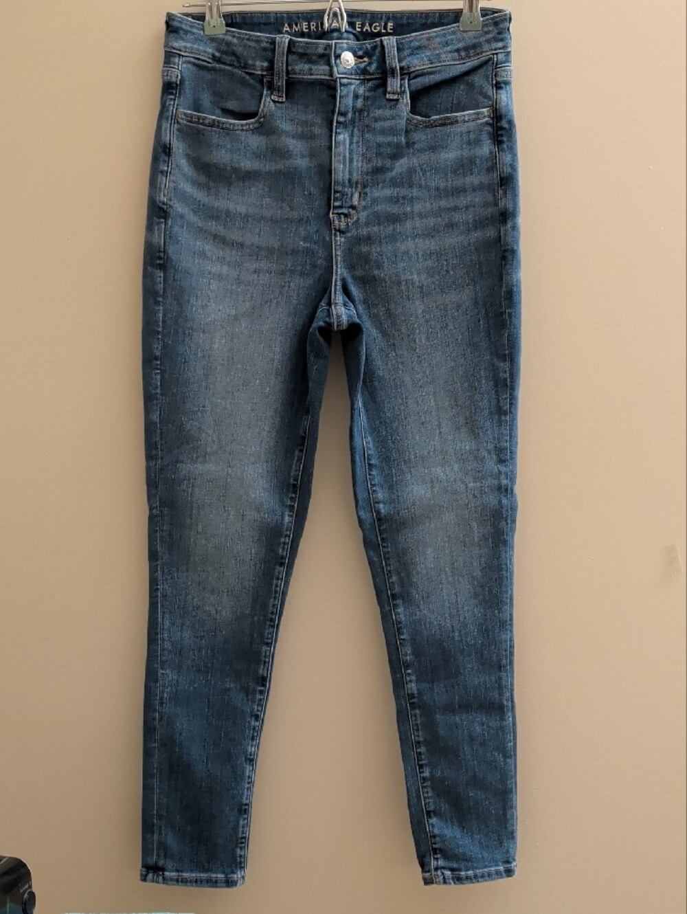 American Eagle Outfitters Super Hi-Rise Jeggings Faded Blue Wash Size 10 Short